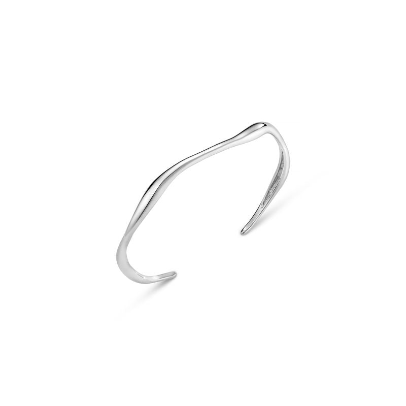 Fine Wave Silver Bangle