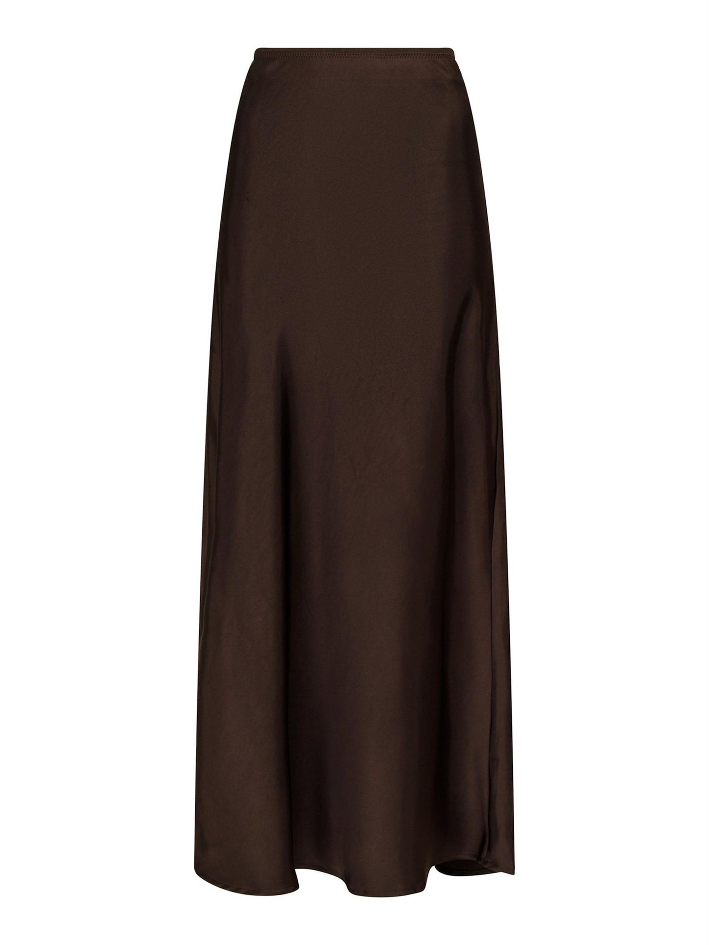 Vicky Heavy Sateen Skirt - Dark Brown