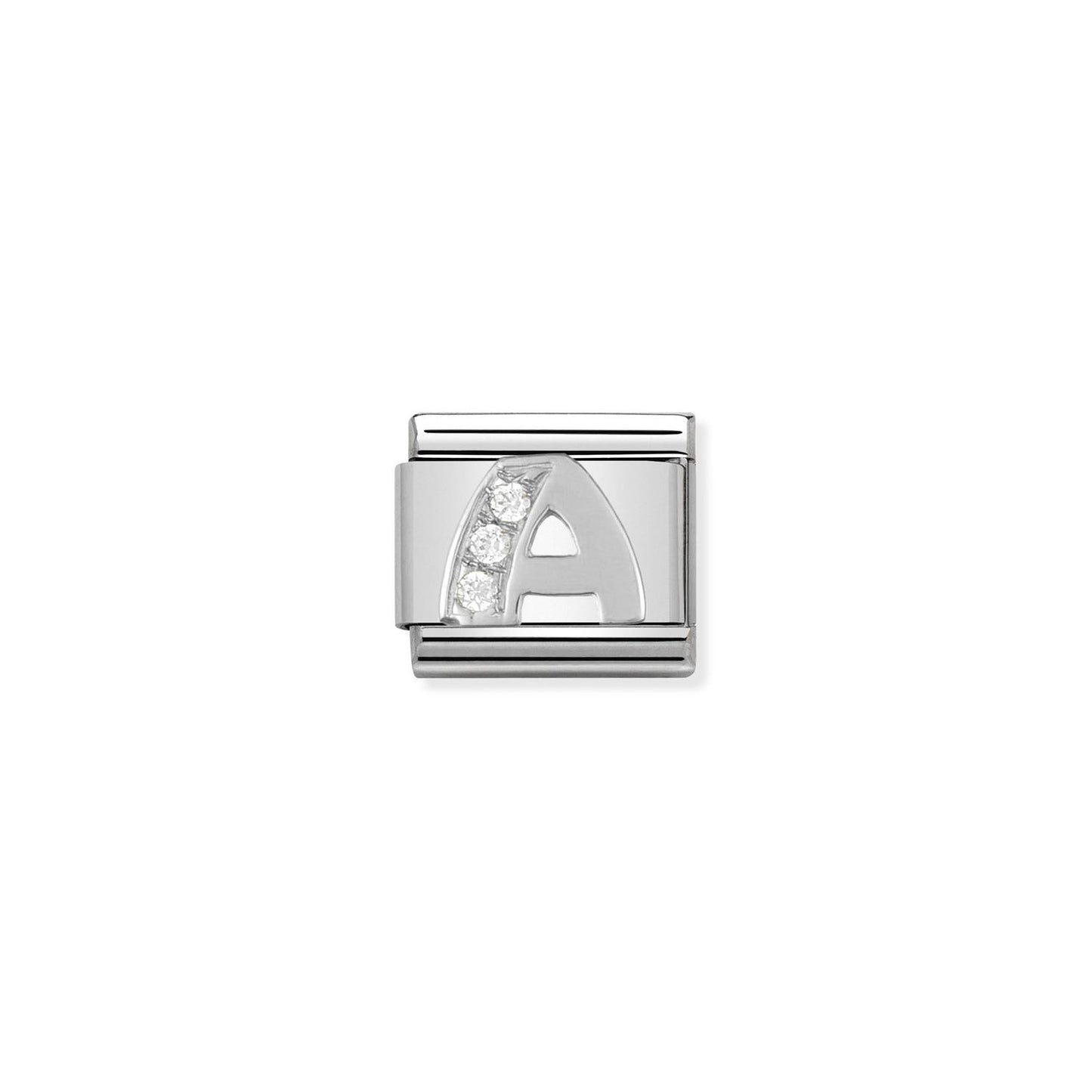 LINK, LETTER A IN SILVER AND STONES