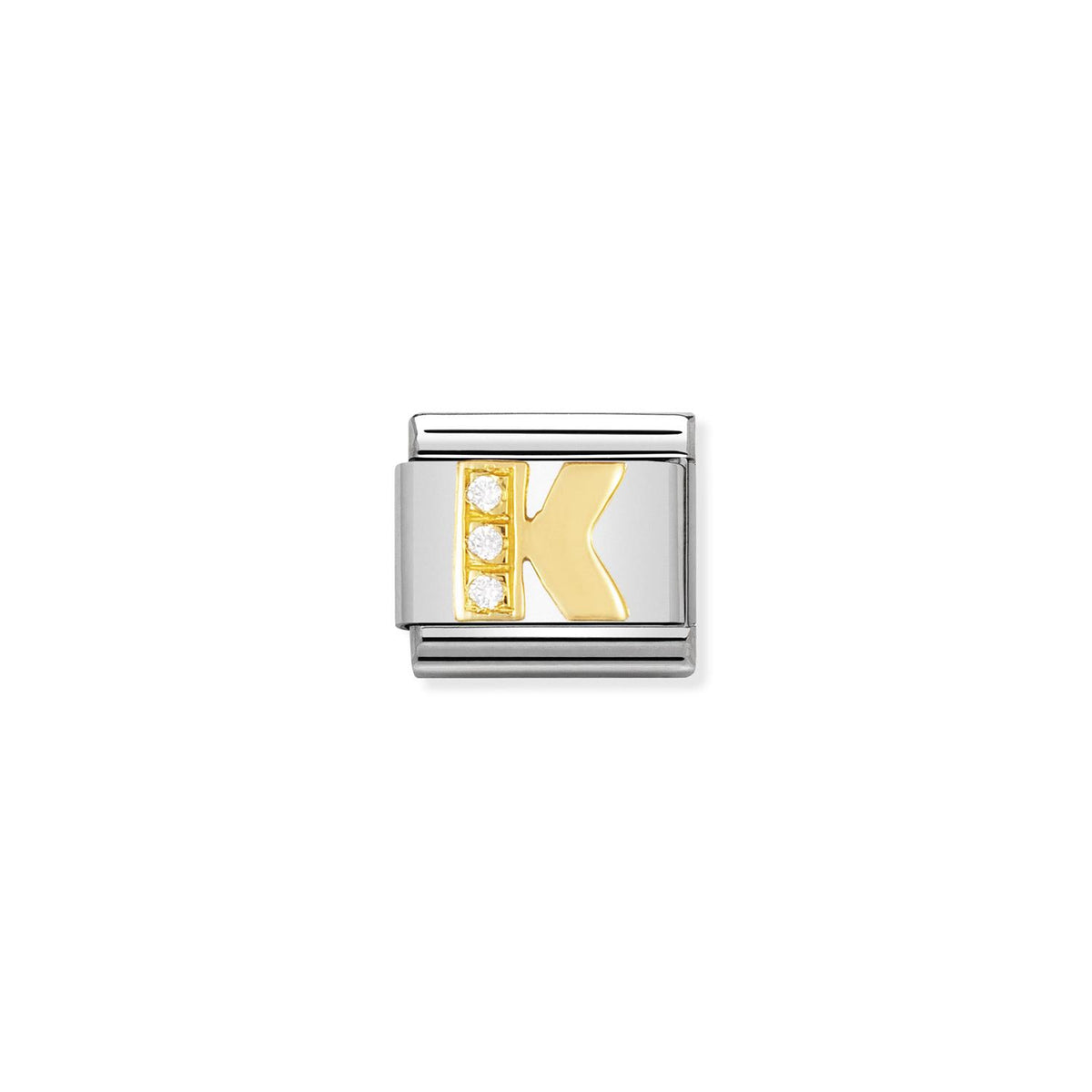 LINK, LETTER K WITH WHITE STONES