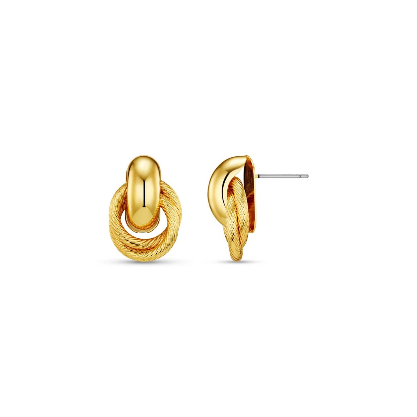 Mini Textured Interlocking Earrings