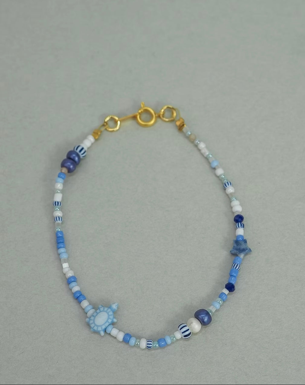 Seeded Unicorn Blue Candy Bracelet
