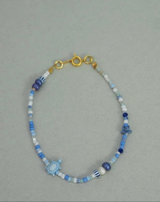 Seeded Unicorn Blue Candy Bracelet