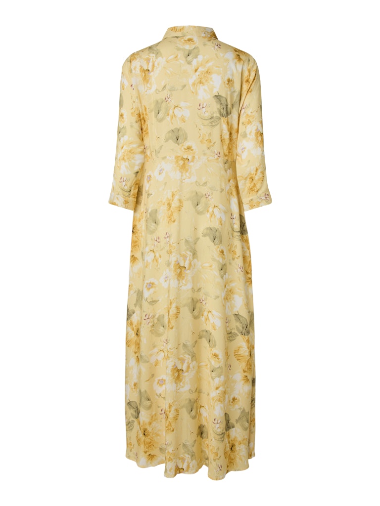 YASSAVANNA LONG SHIRT DRESS - PALE BANANA / LEMON