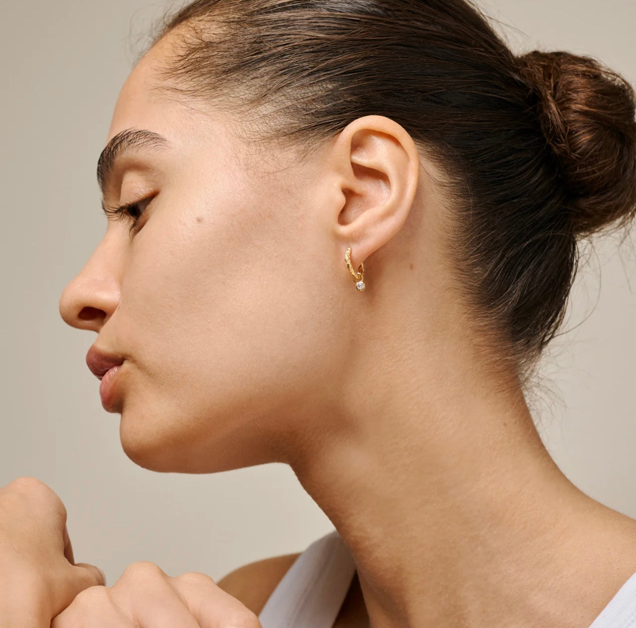 Belle CZ Gold Hoops