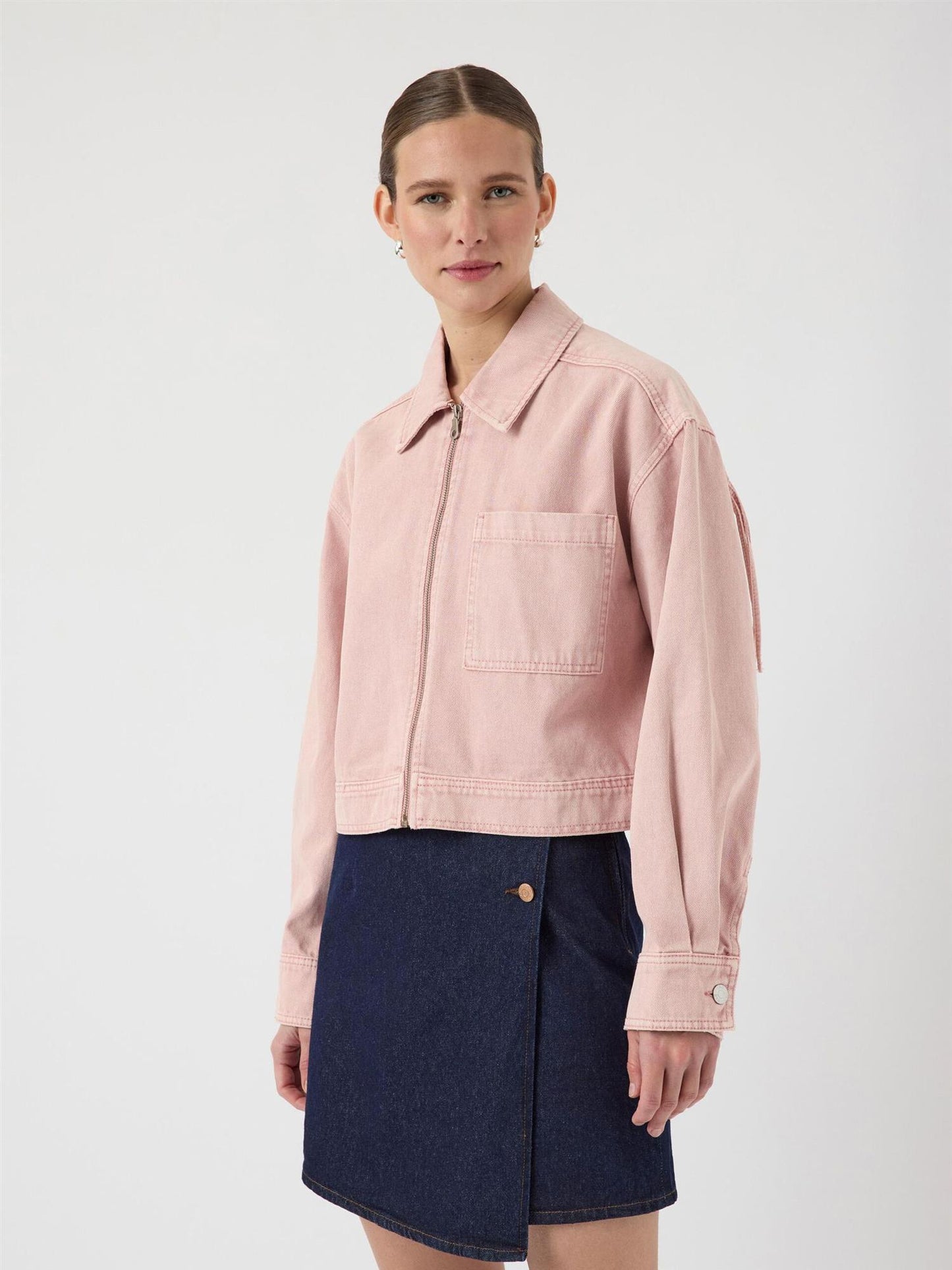 YASSUN CROP DENIM JACKET - ZEPHYR