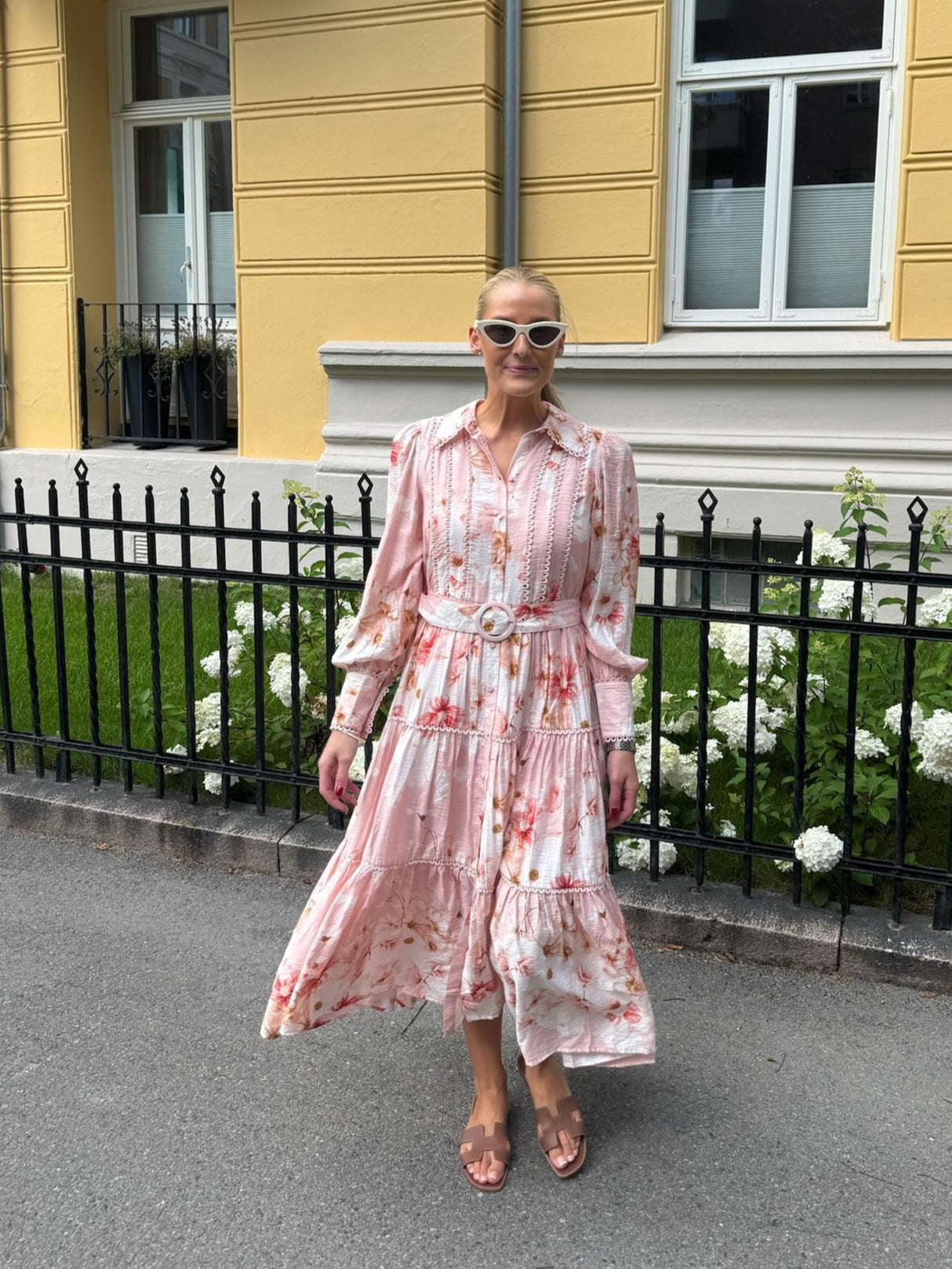 YASBILLA SS LONG DRESS - CHINTZ ROSE