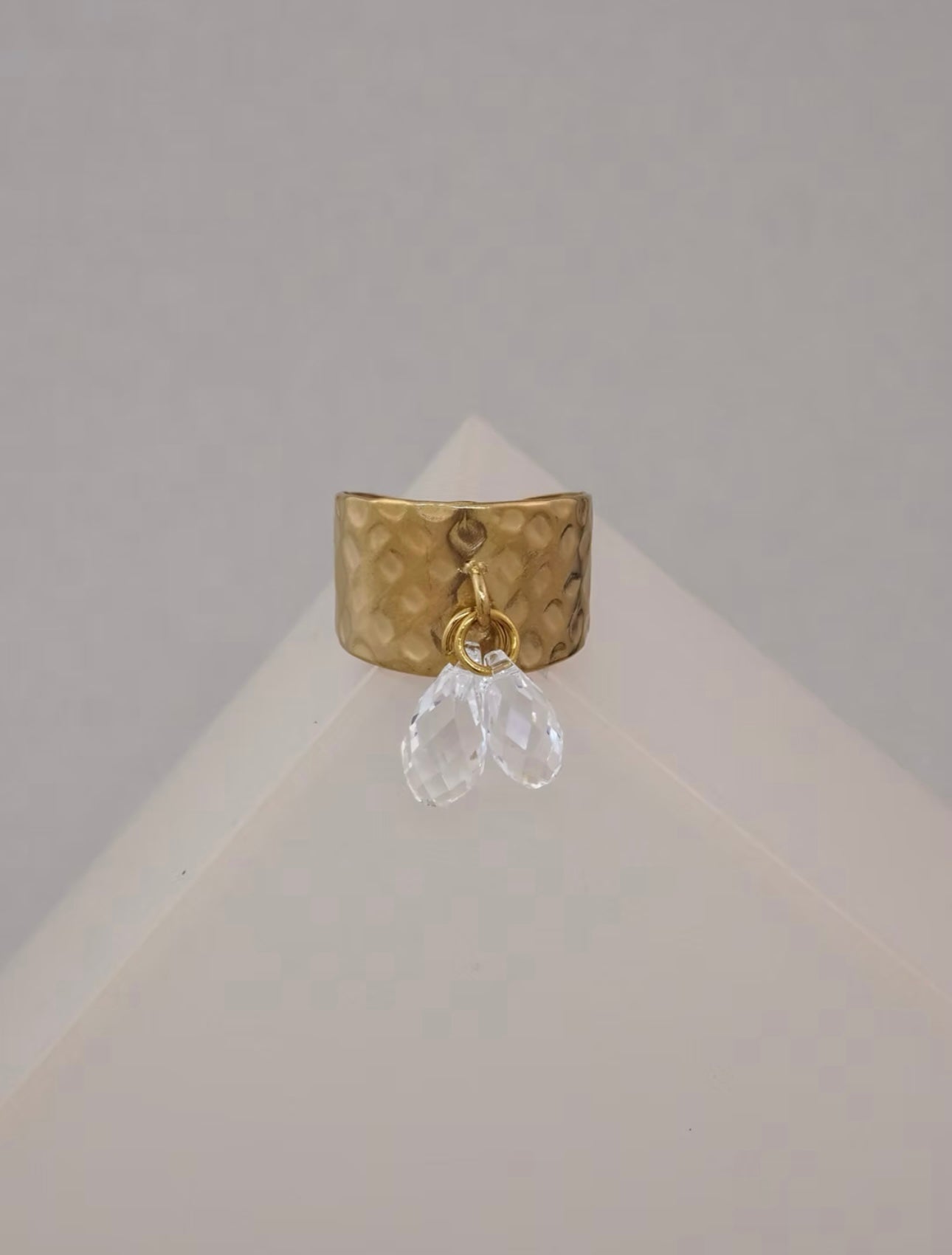 Bold Band Clear Ring