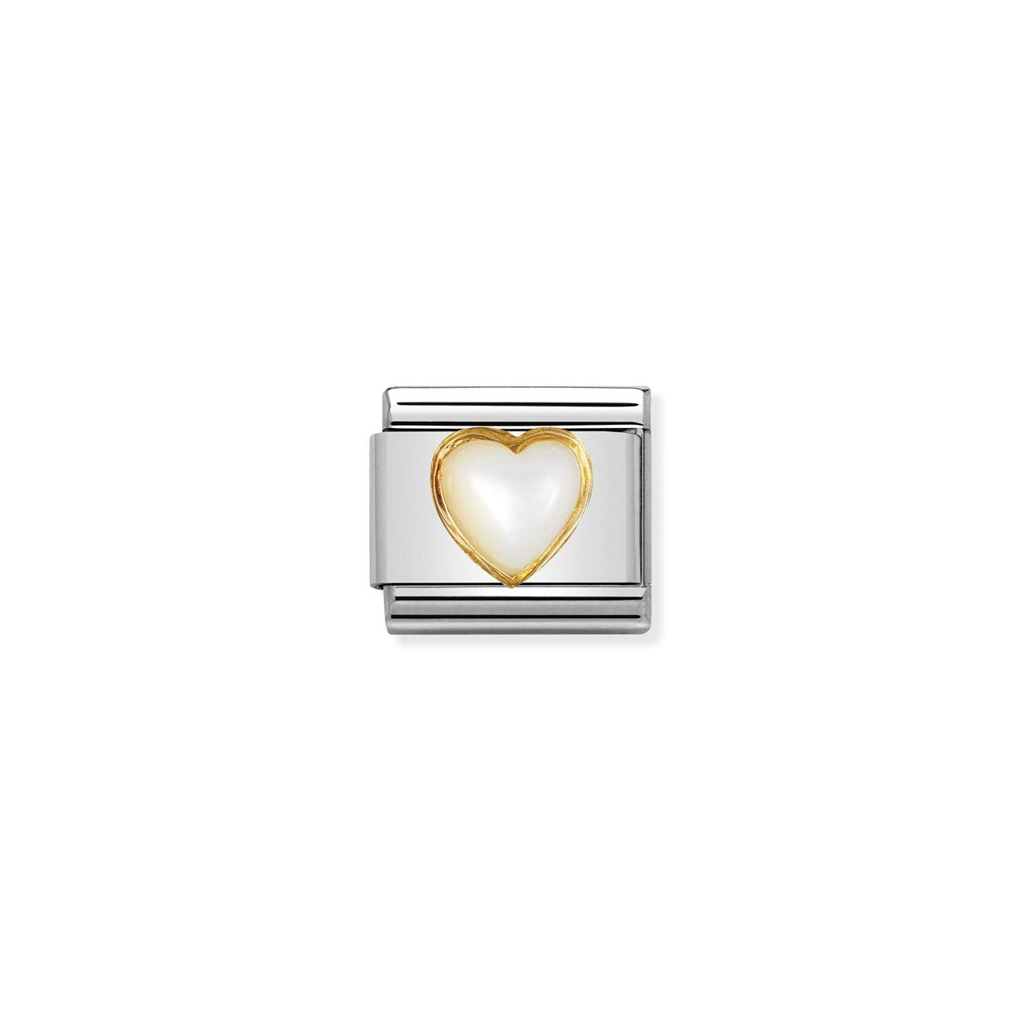 LINK, HEART WHITE MOTHER OF PEARL