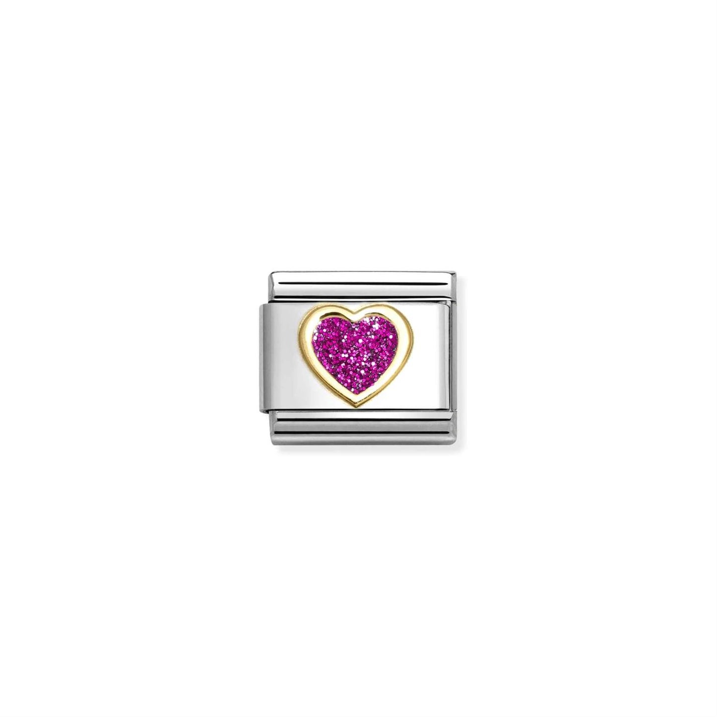 LINK, HEART, FUSCHIA GLITTER