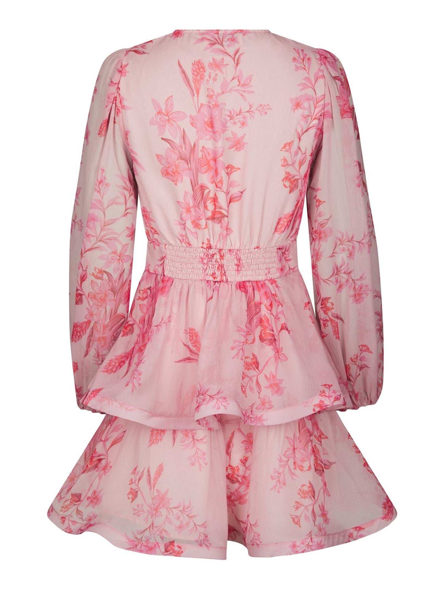 Rivana Print Chiffon Dress - Pink