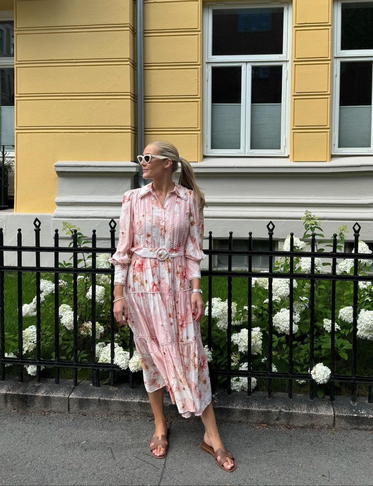 YASBILLA SS LONG DRESS - CHINTZ ROSE