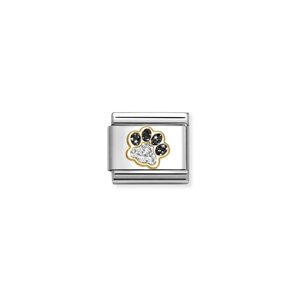 LINK, PAW PRINT BLACK & SILVER GLITTER