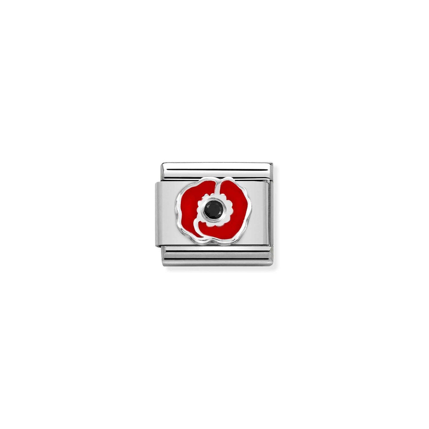 LINK, RED POPPY WITH BLACK ZIRCONA