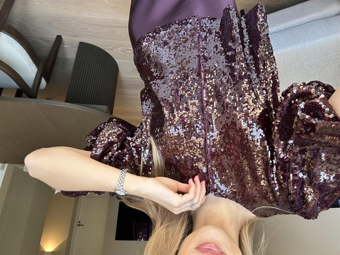 YASROYALINA 2/4 SEQUIN TOP - PORT ROYALE
