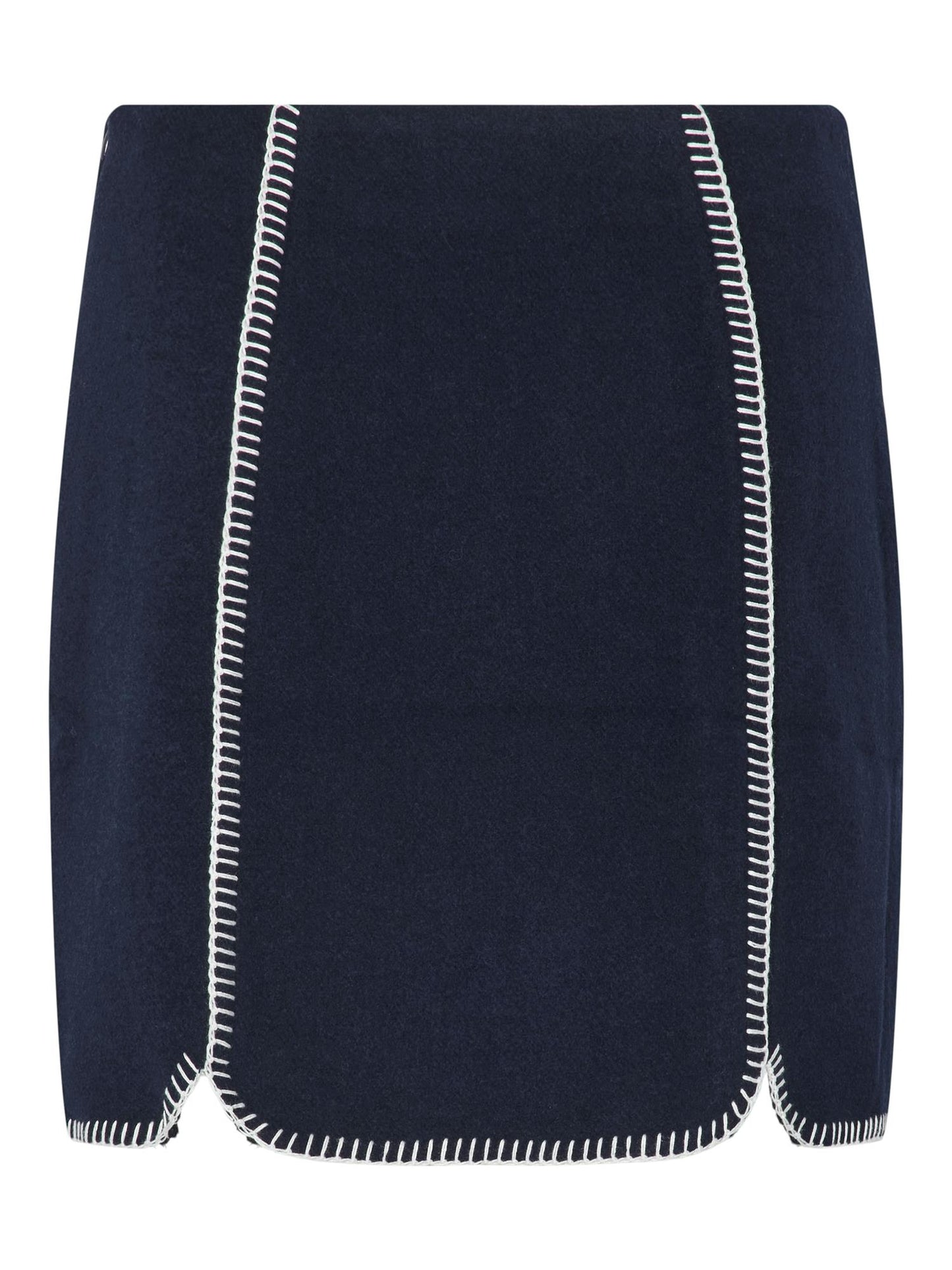 YASVICCO WOOL BLEND SKIRT - NAVY