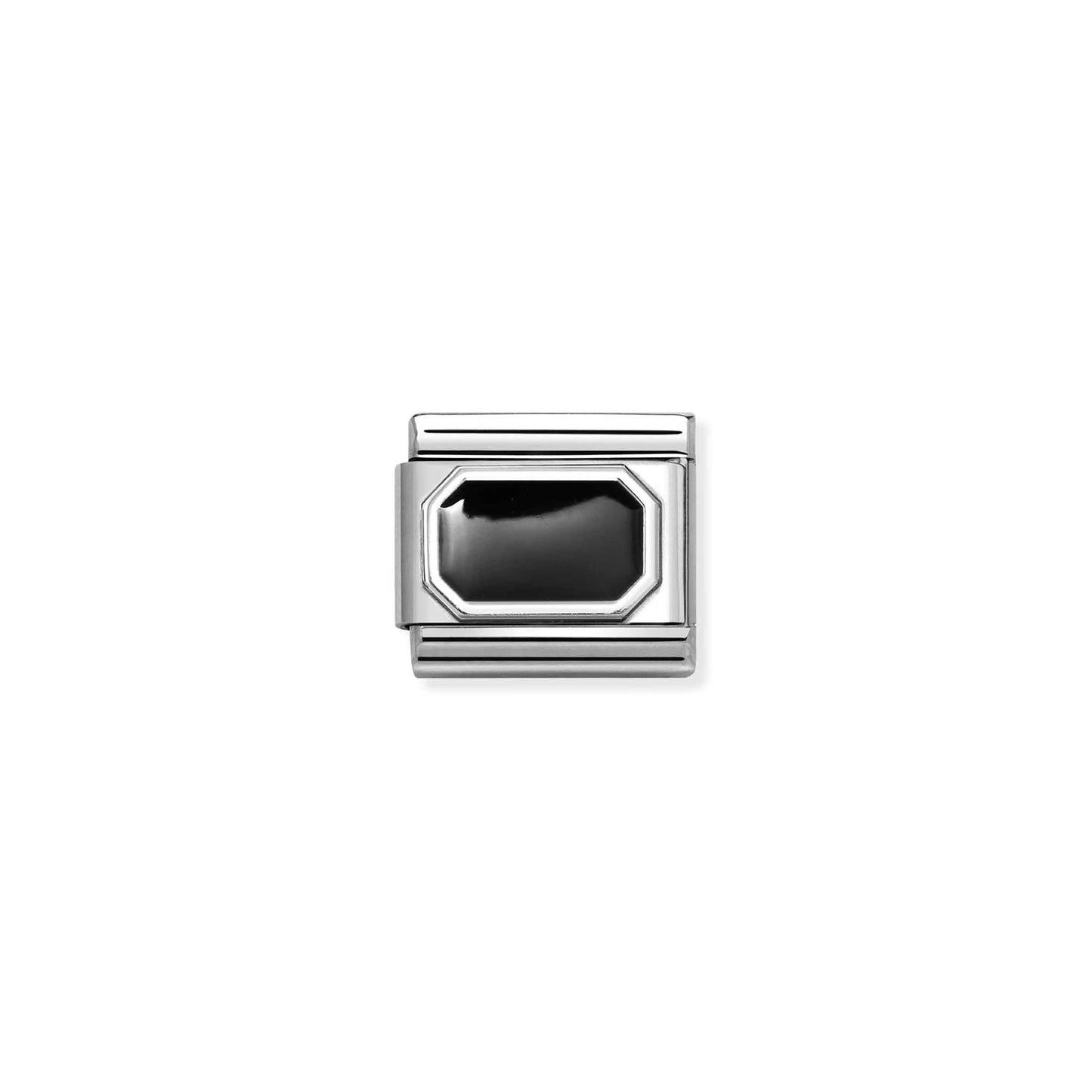 LINK, RECTANGLE BLACK ENAMEL