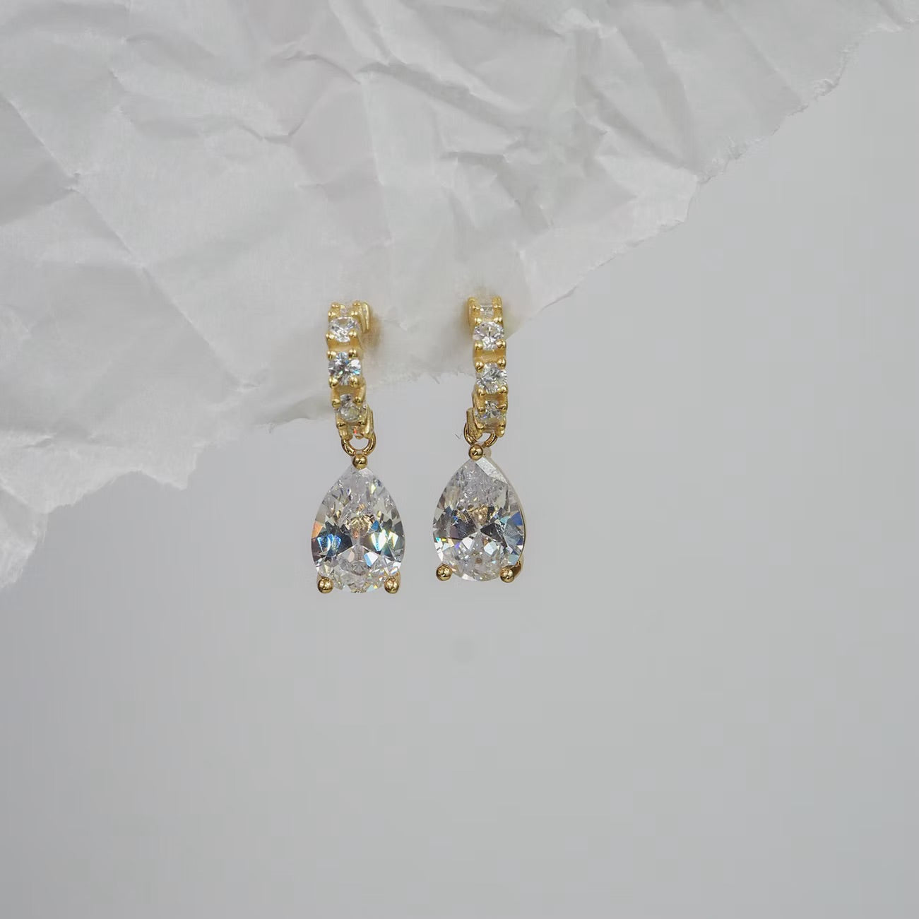 Clear Crystal Hoops