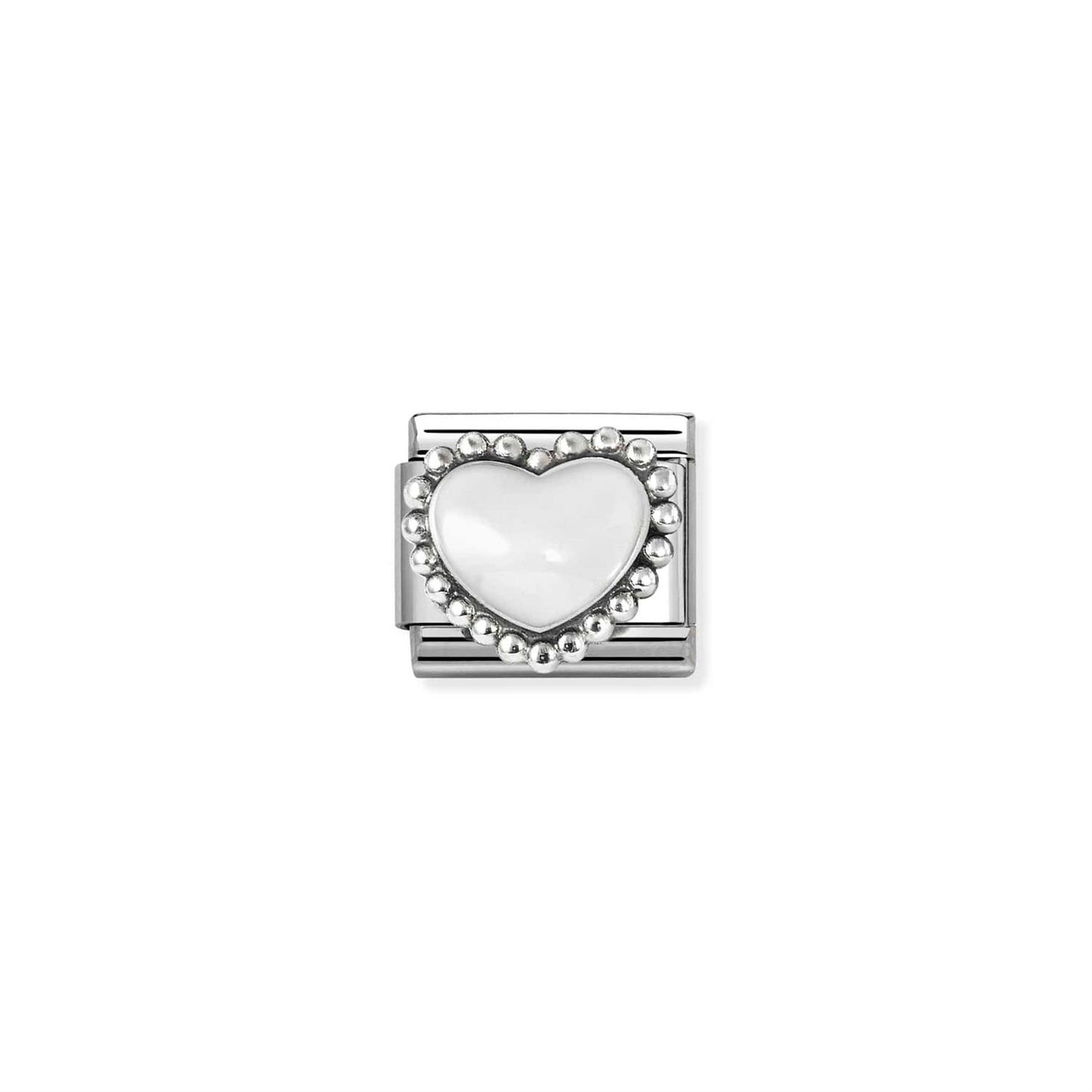 LINK, WHITE RAISED HEART