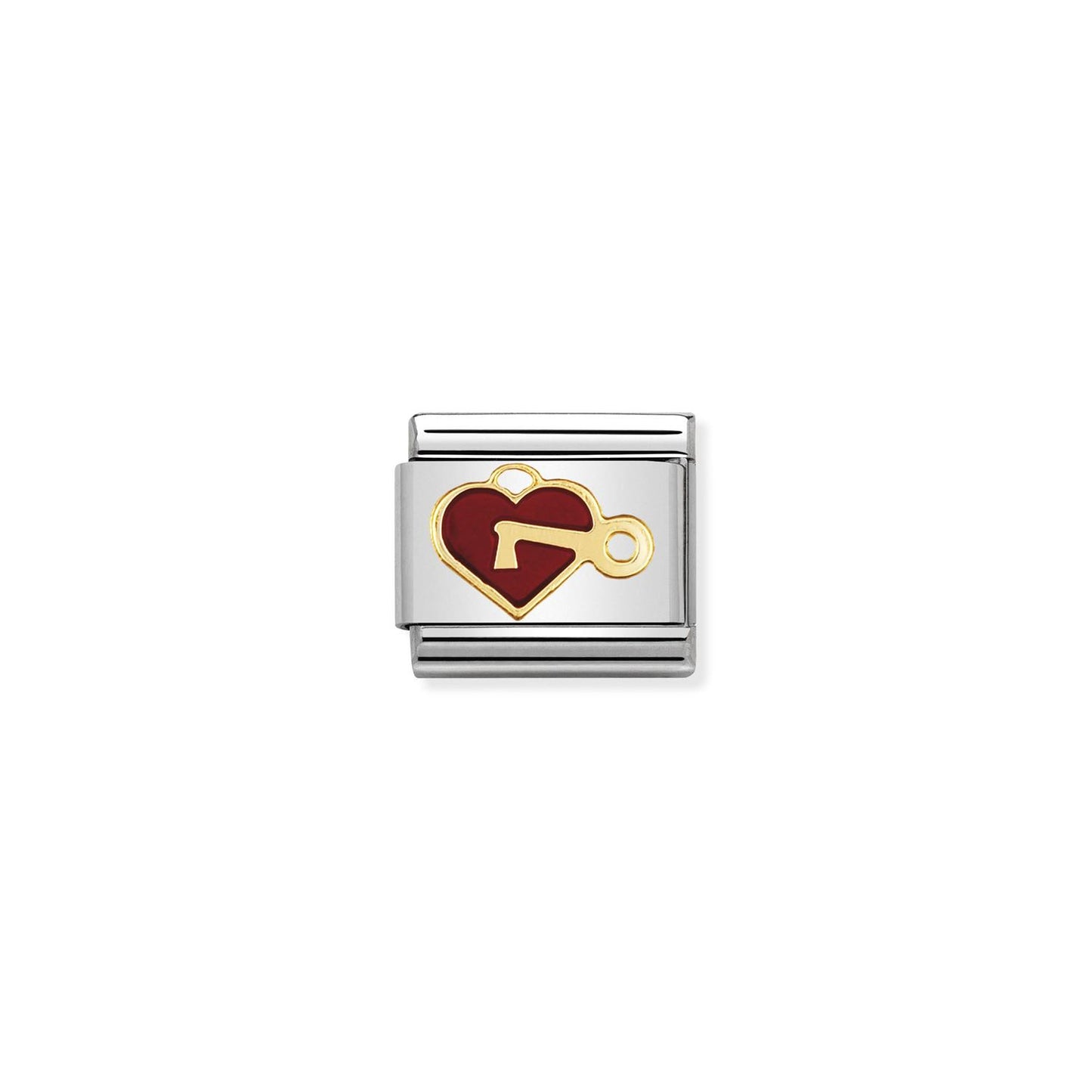 LINK, RED HEART WITH KEY GOLD