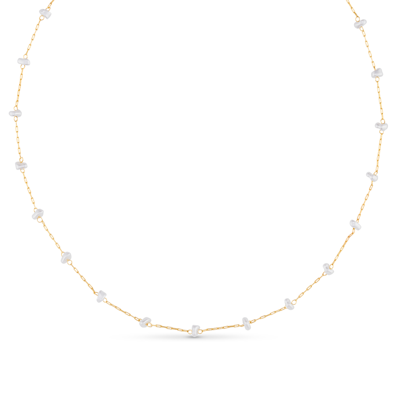 Pearl Stationed Chain Necklace