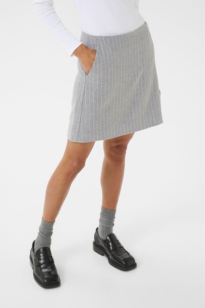 SissaPW Skirt - Medium Grey / Pinstripe
