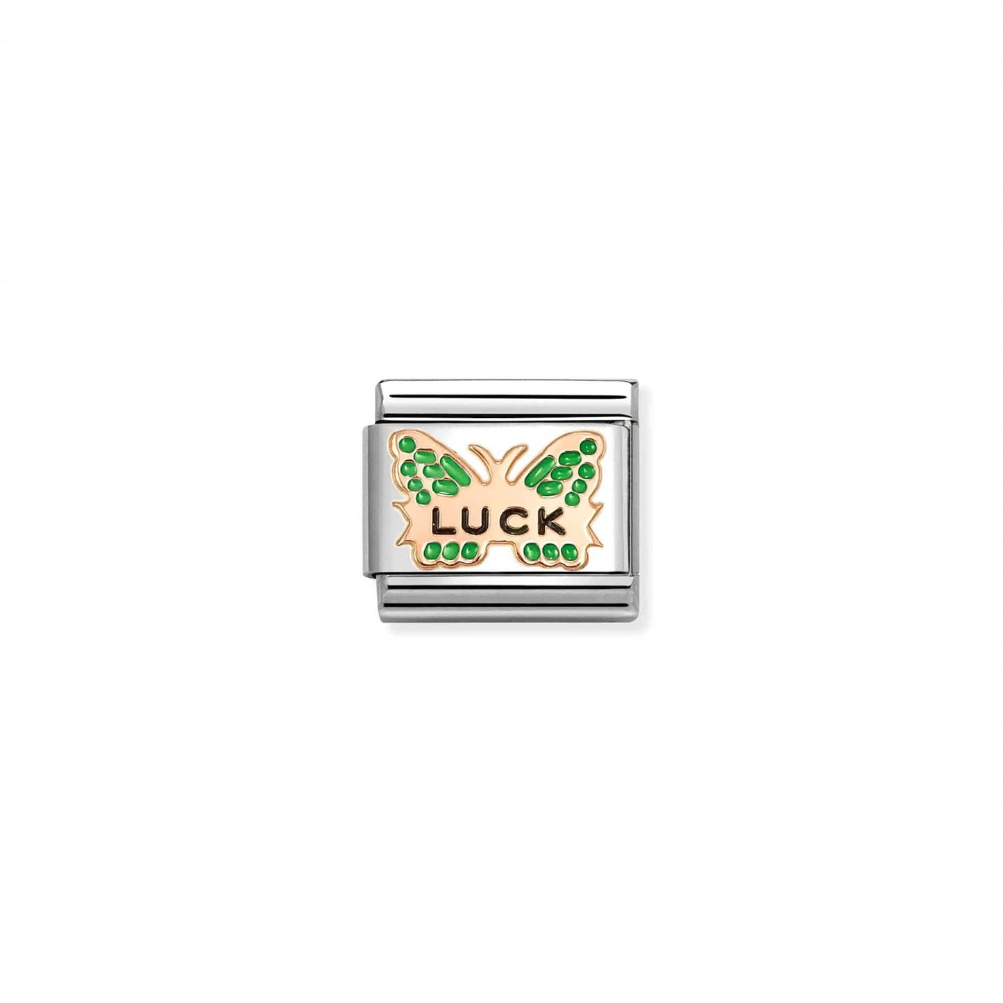 LINK, ROSEGOLD GREEN BUTTERFLY LUCK