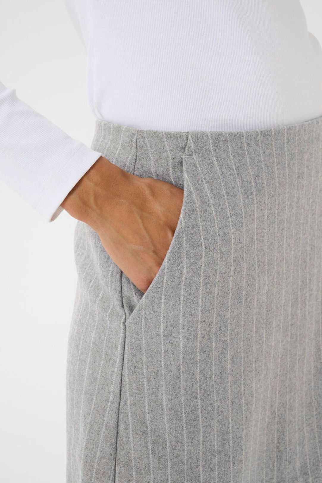 SissaPW Skirt - Medium Grey / Pinstripe
