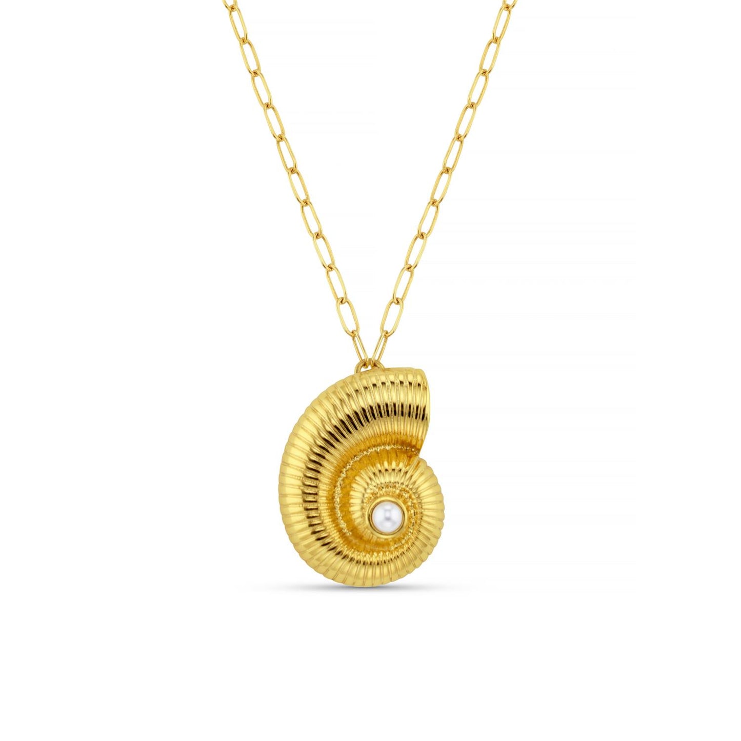 Textured Ammonite Statement Necklace