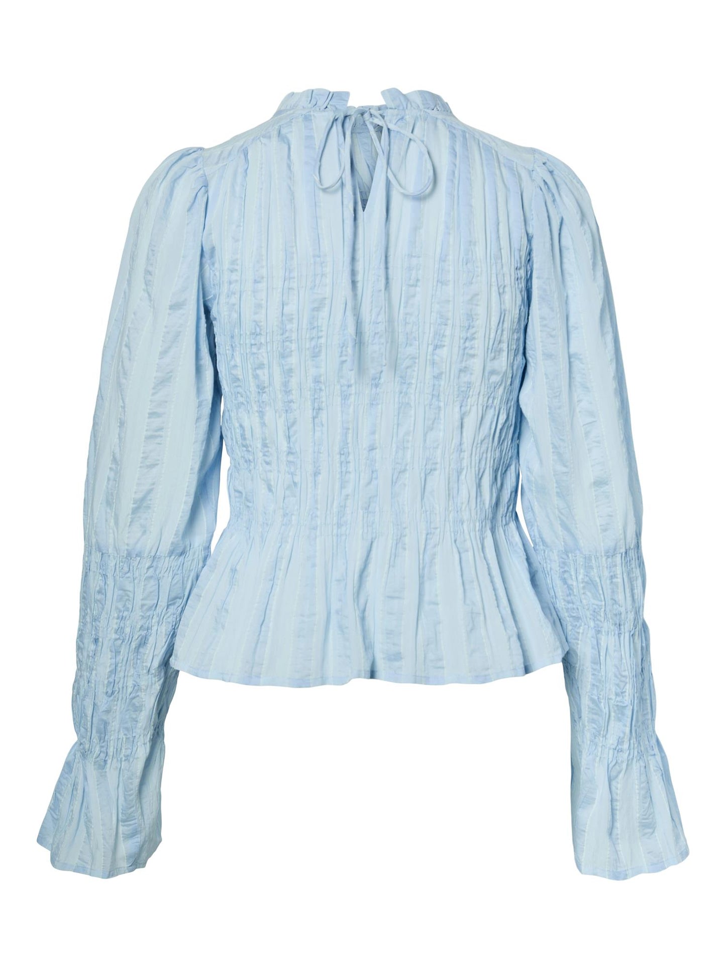 YASRAVA LS SMOCK TOP - SKYWAY/STAR WHITE