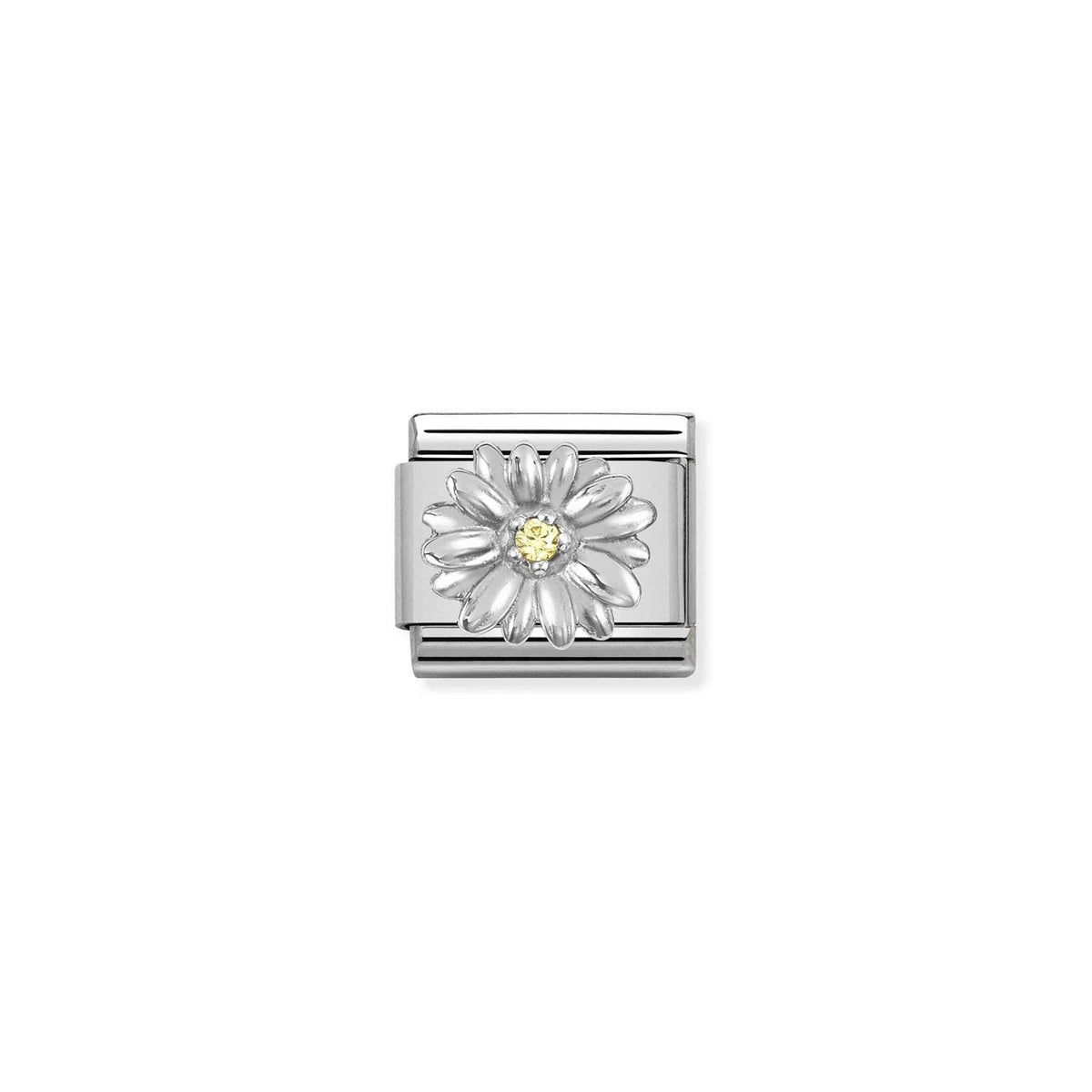 LINK, SILVER DAISY FLOWER, YELLOW CZ