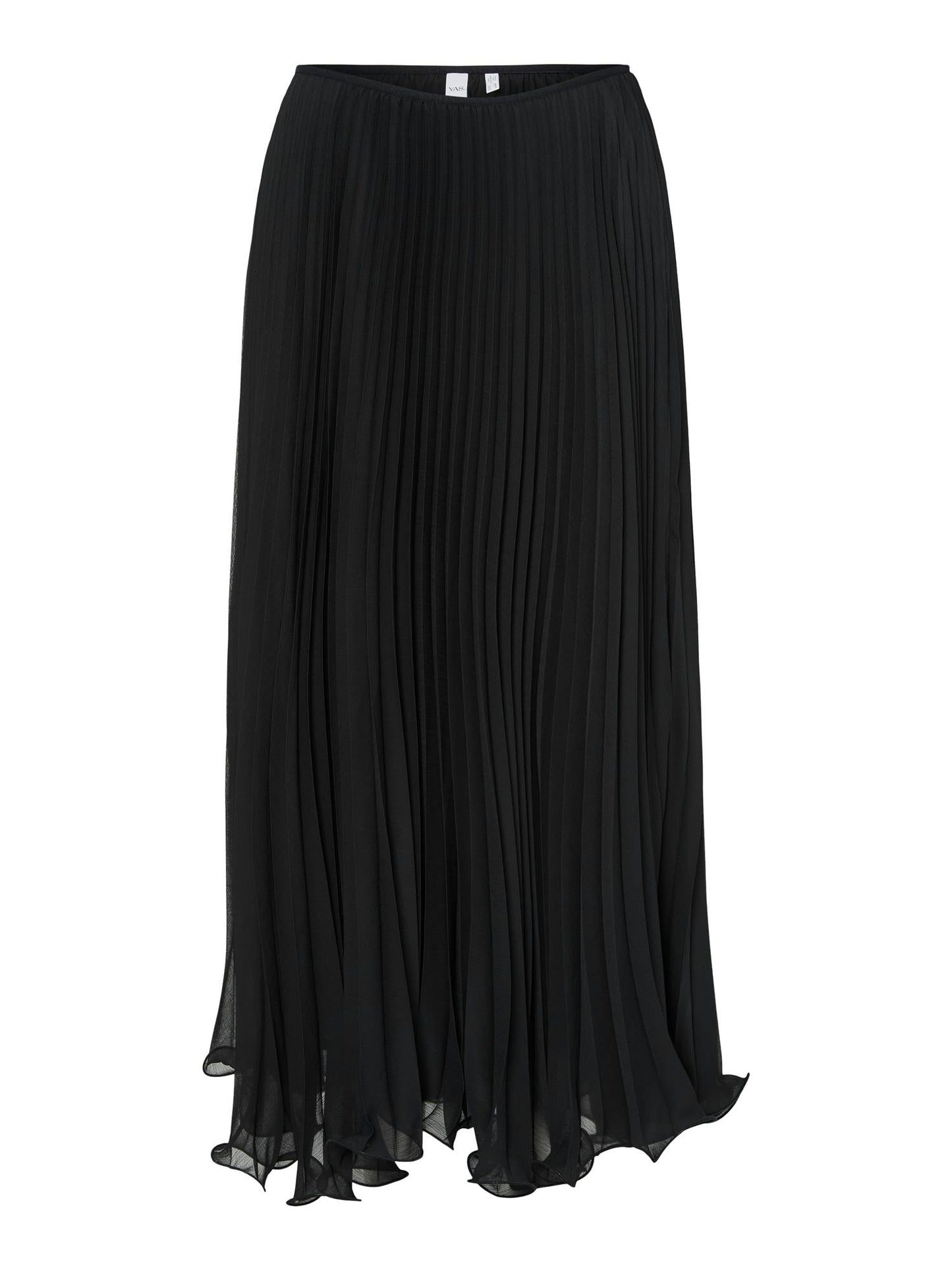 YASNOEL LONG PLISSE SKIRT - BLACK