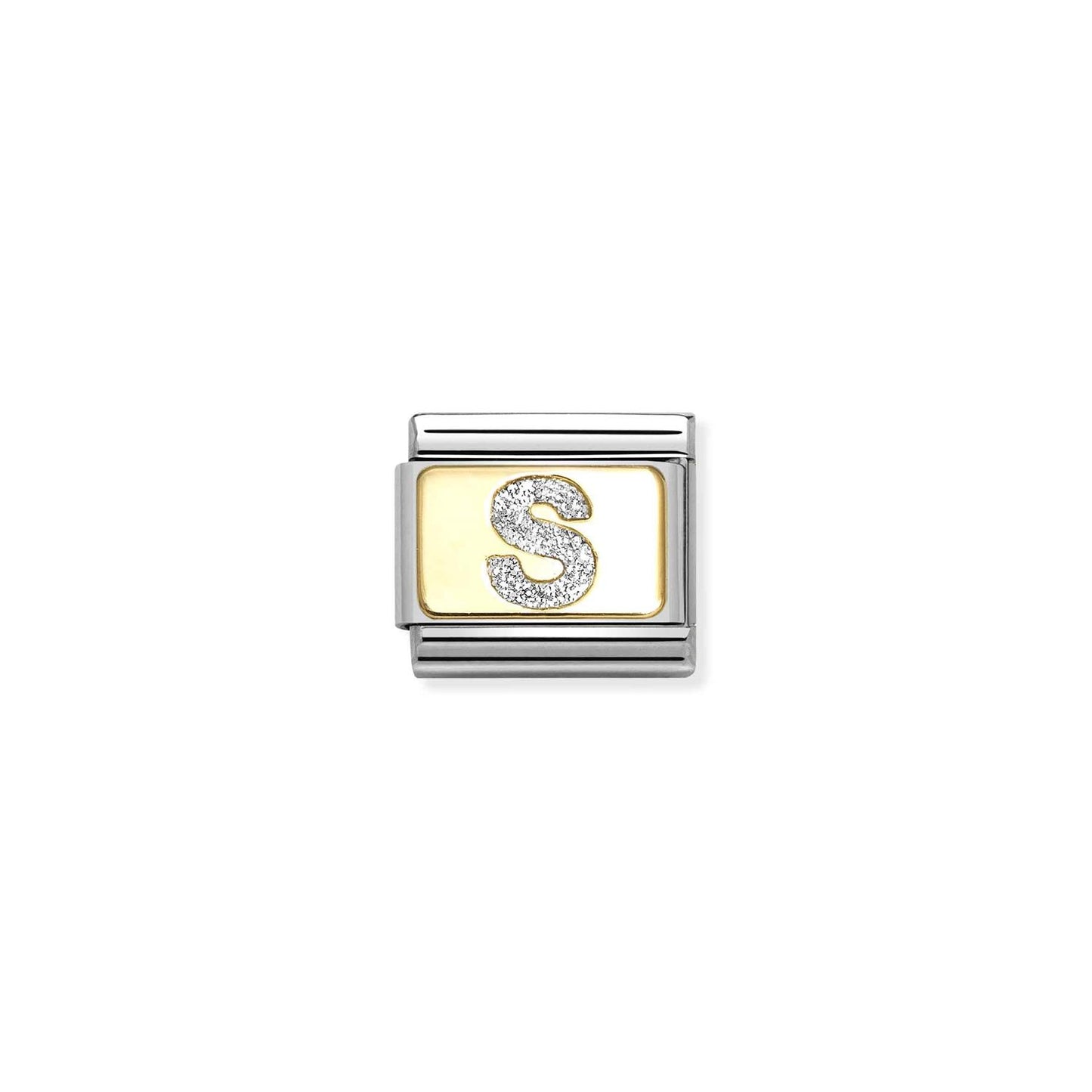 LINK, LETTER S SILVER GLITTER