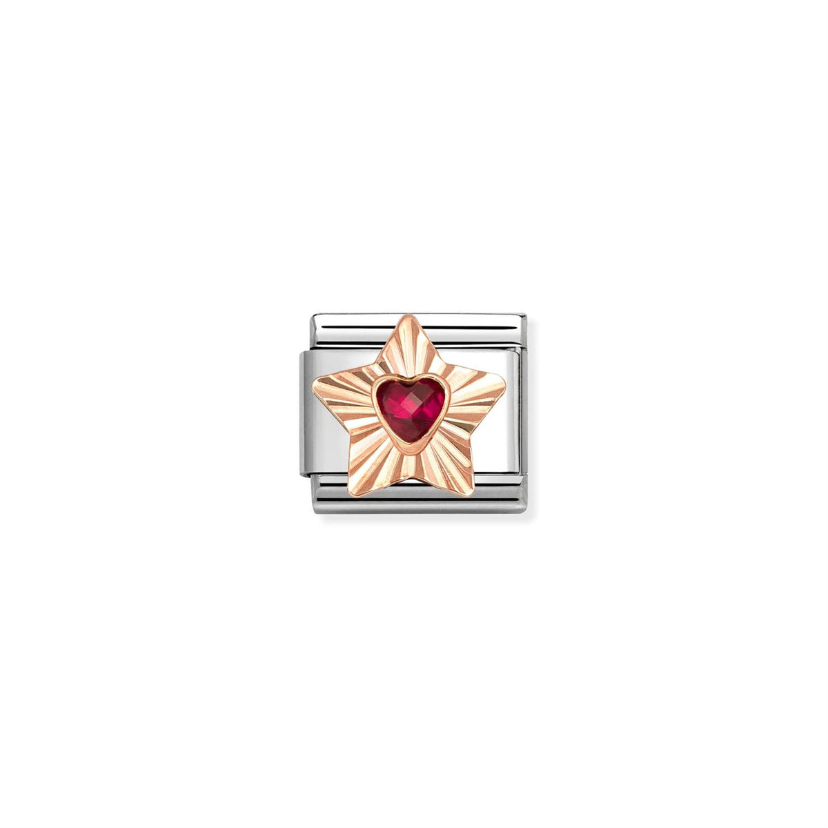 LINK, ROSE GOLD STAR WITH RED HEART