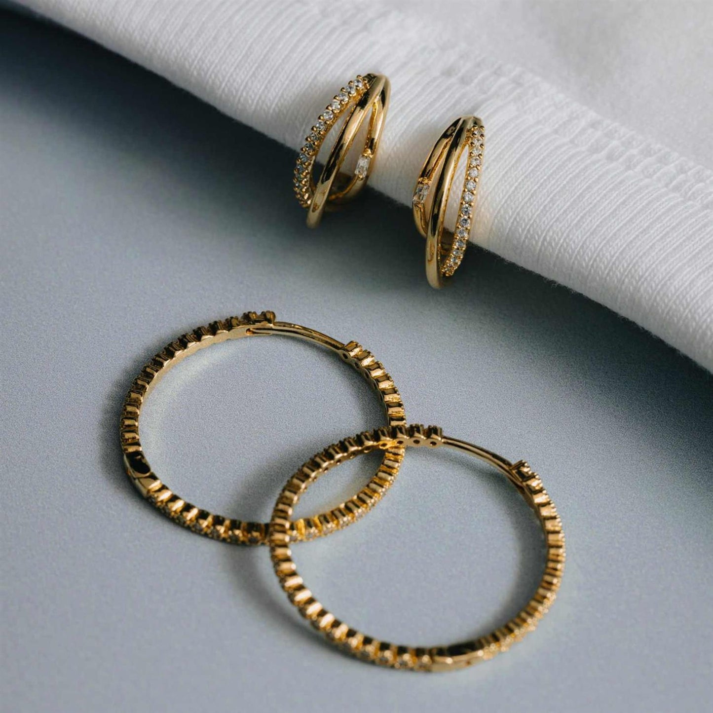 Triple Illusion Hoop Earrings