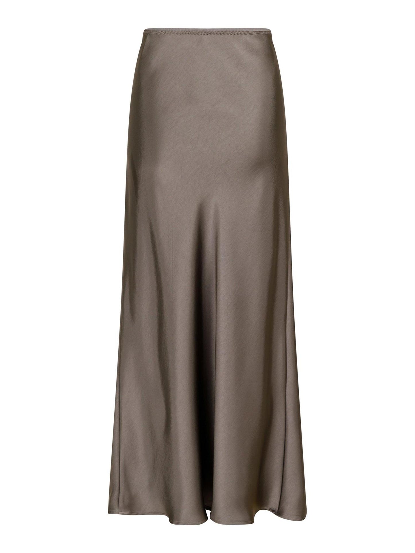 Vicky Heavy Sateen Skirt - Warm grey