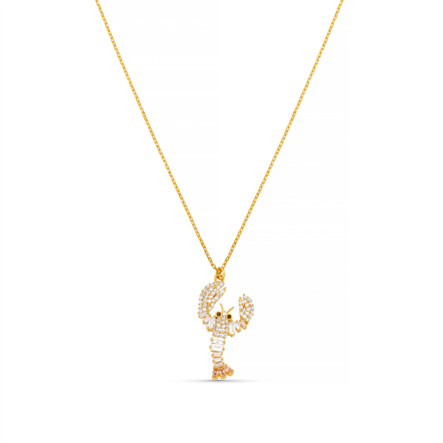 Embellished Lobster Charm Necklace