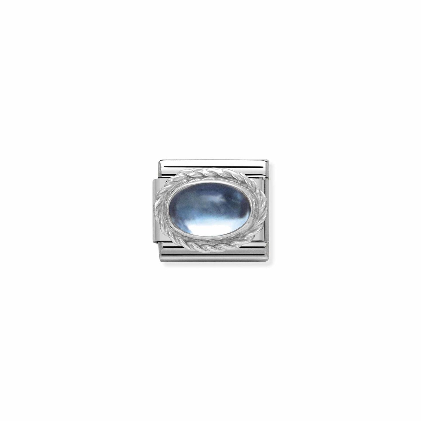 LINK, OVAL STONE BLUE TOPAZ