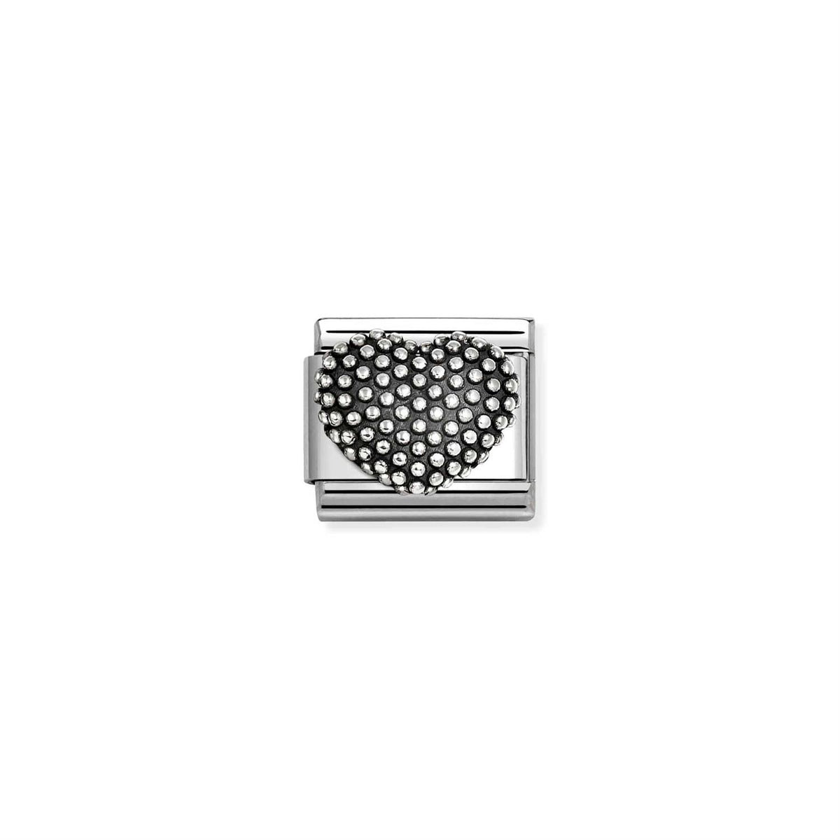 LINK, OXIDIZED SILVER DOT HEART