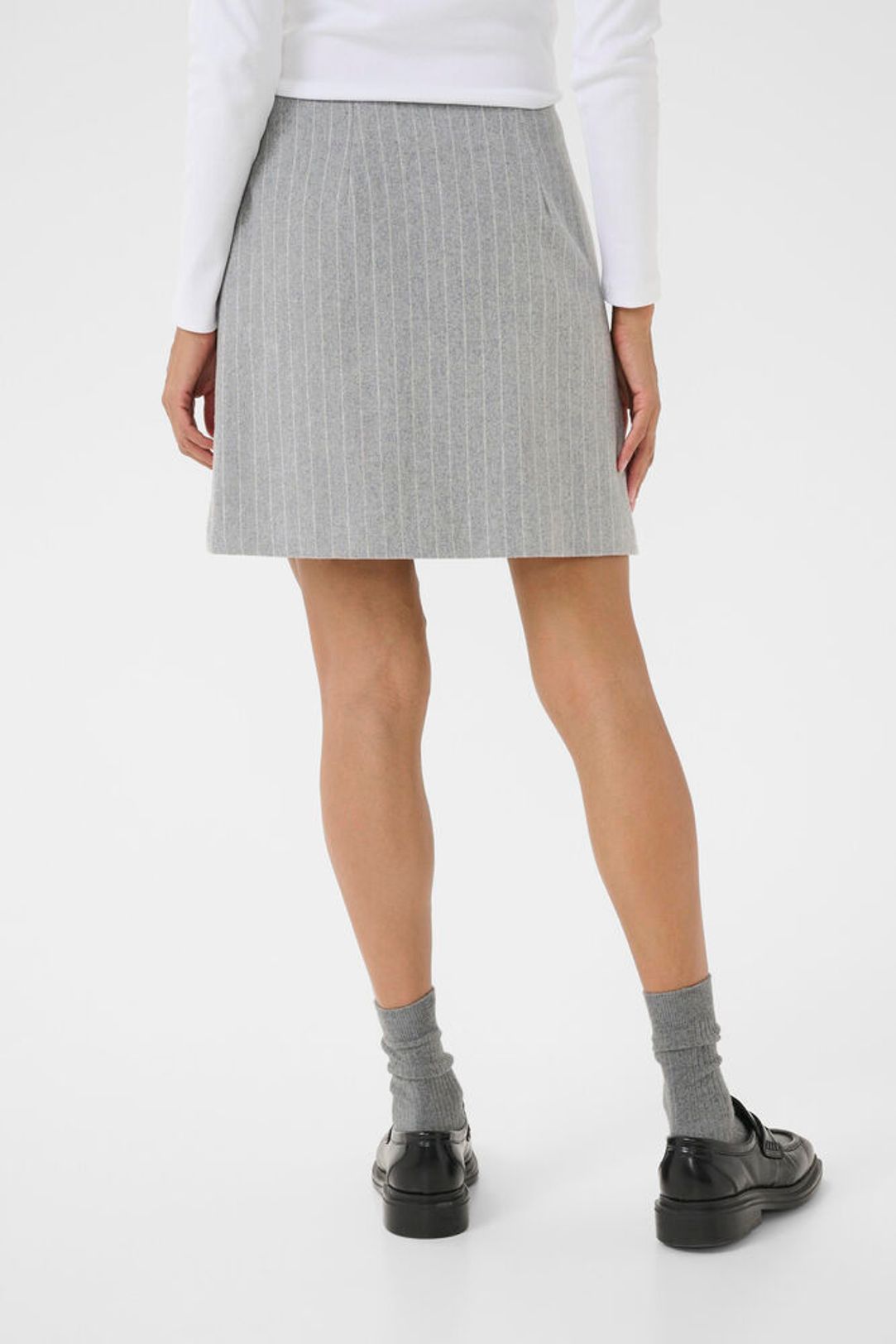 SissaPW Skirt - Medium Grey / Pinstripe