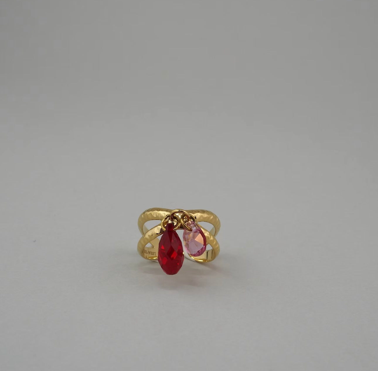Cross Band Blush Ring