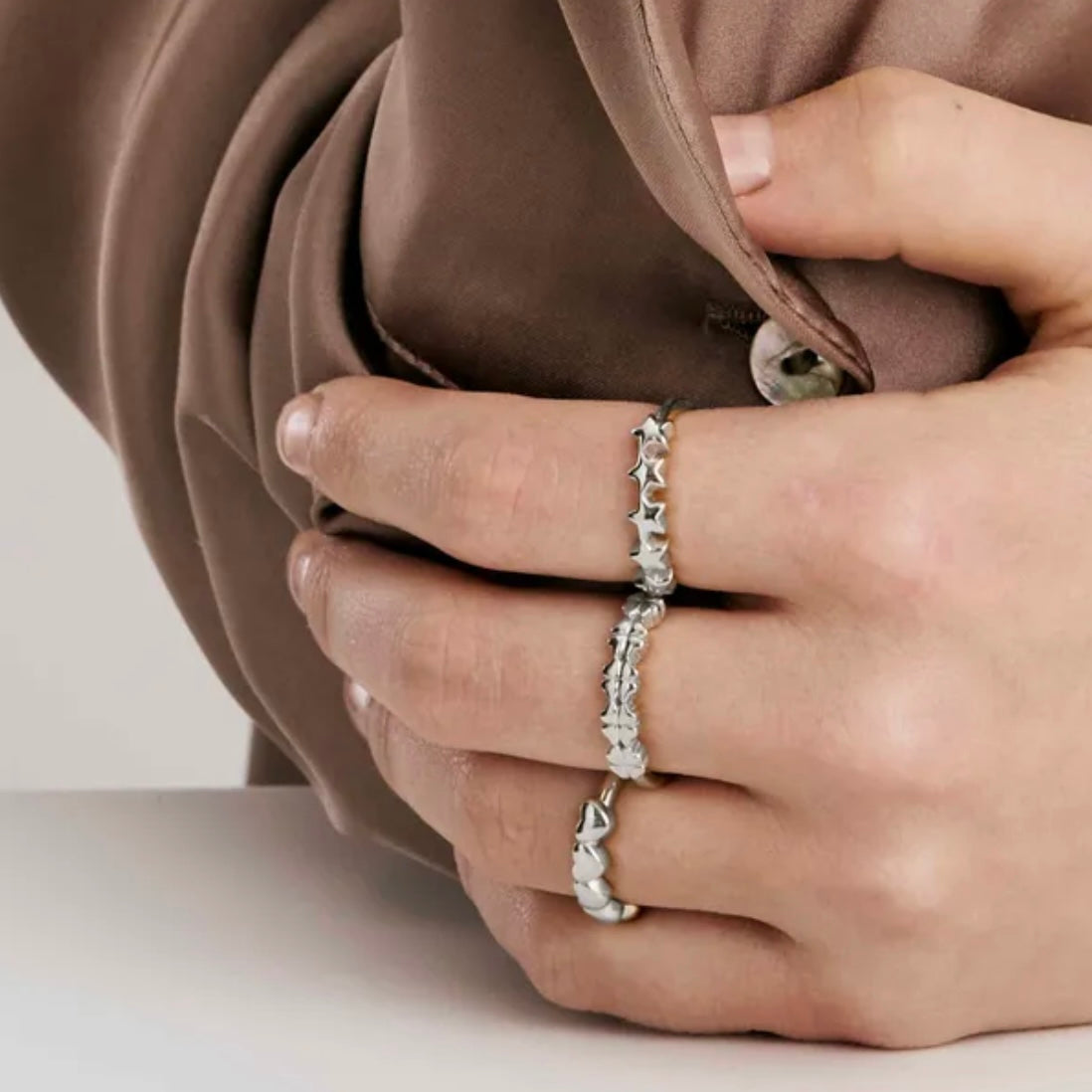Armonica Adjustable Ring - Silver Stars