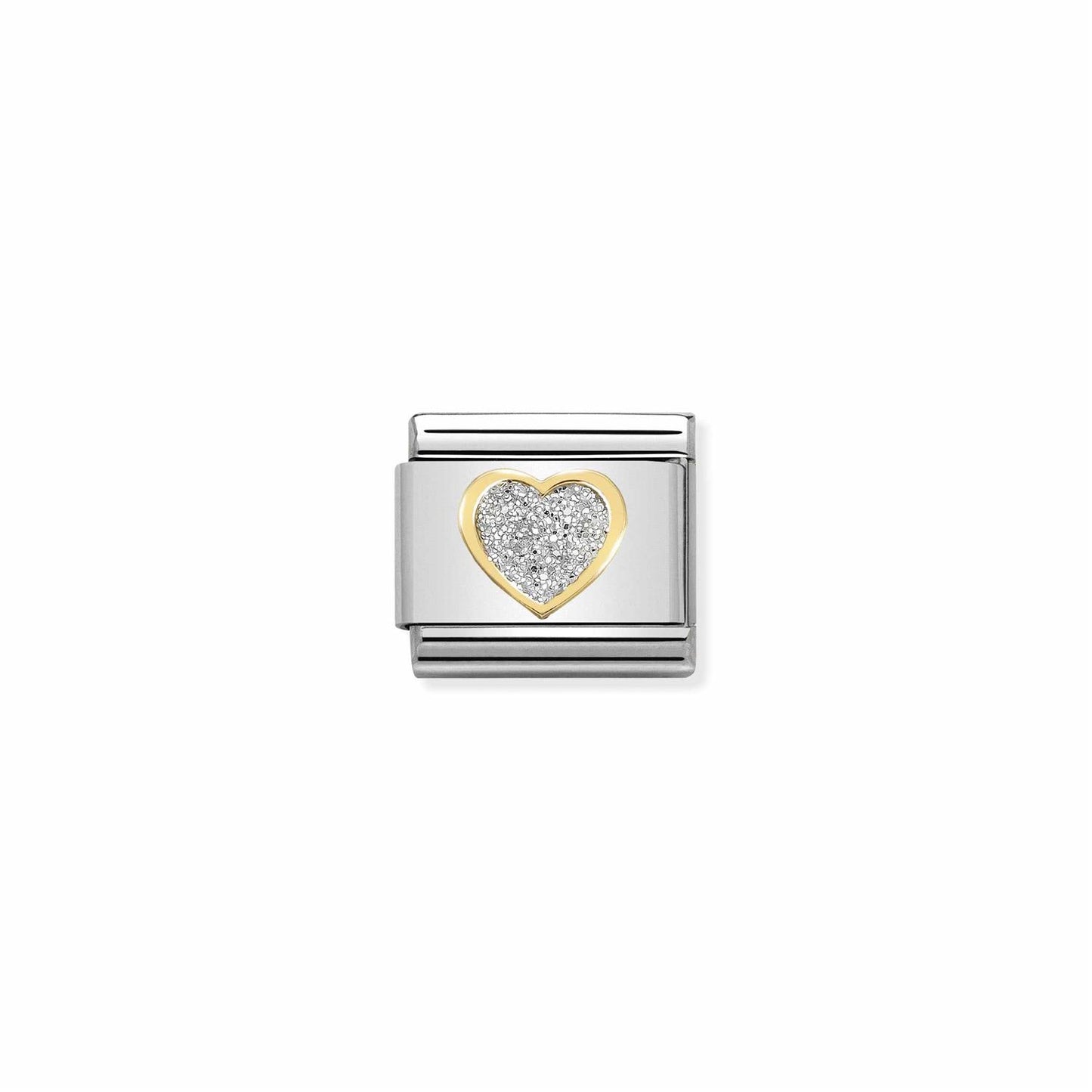LINK, GLITTER HEART SILVER