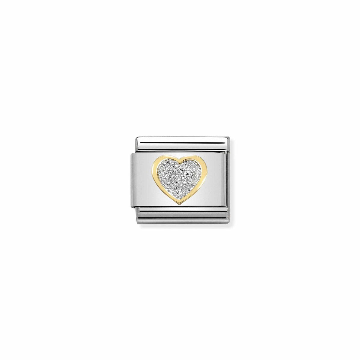 LINK, GLITTER HEART SILVER