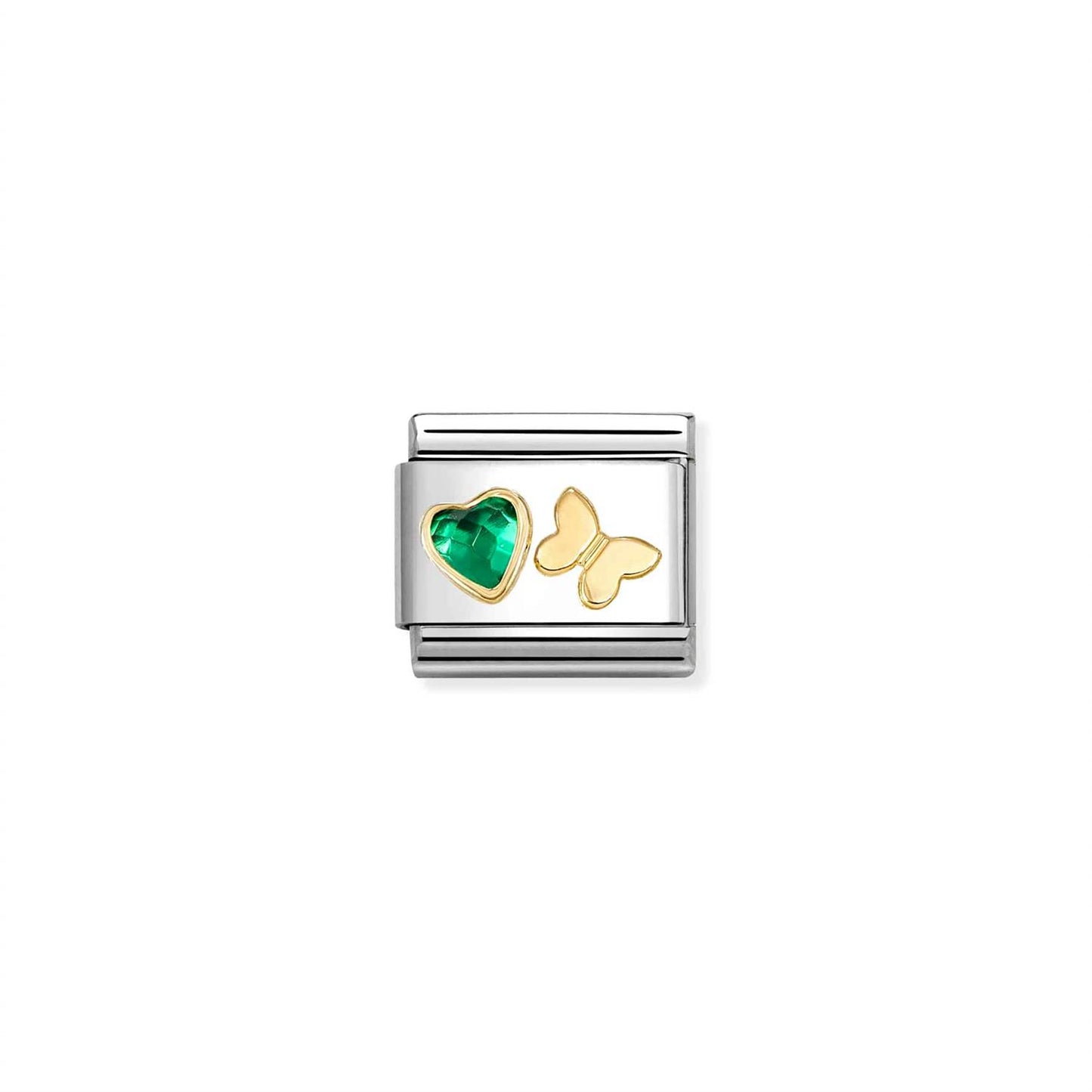 LINK, GREEN HEART AND GOLD BUTTERFLY