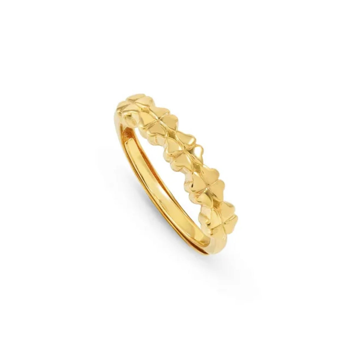 Armonica Adjustable Ring - Gold Clovers