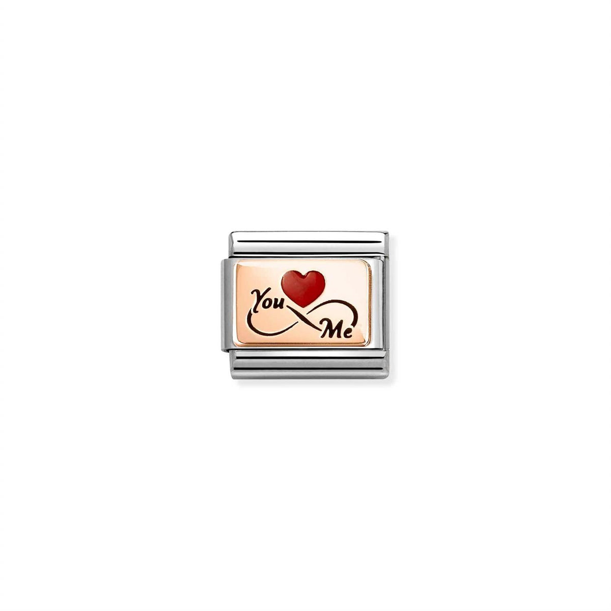 LINK, YOU AND ME INFINITY RED HEART IN ROSEGOLD