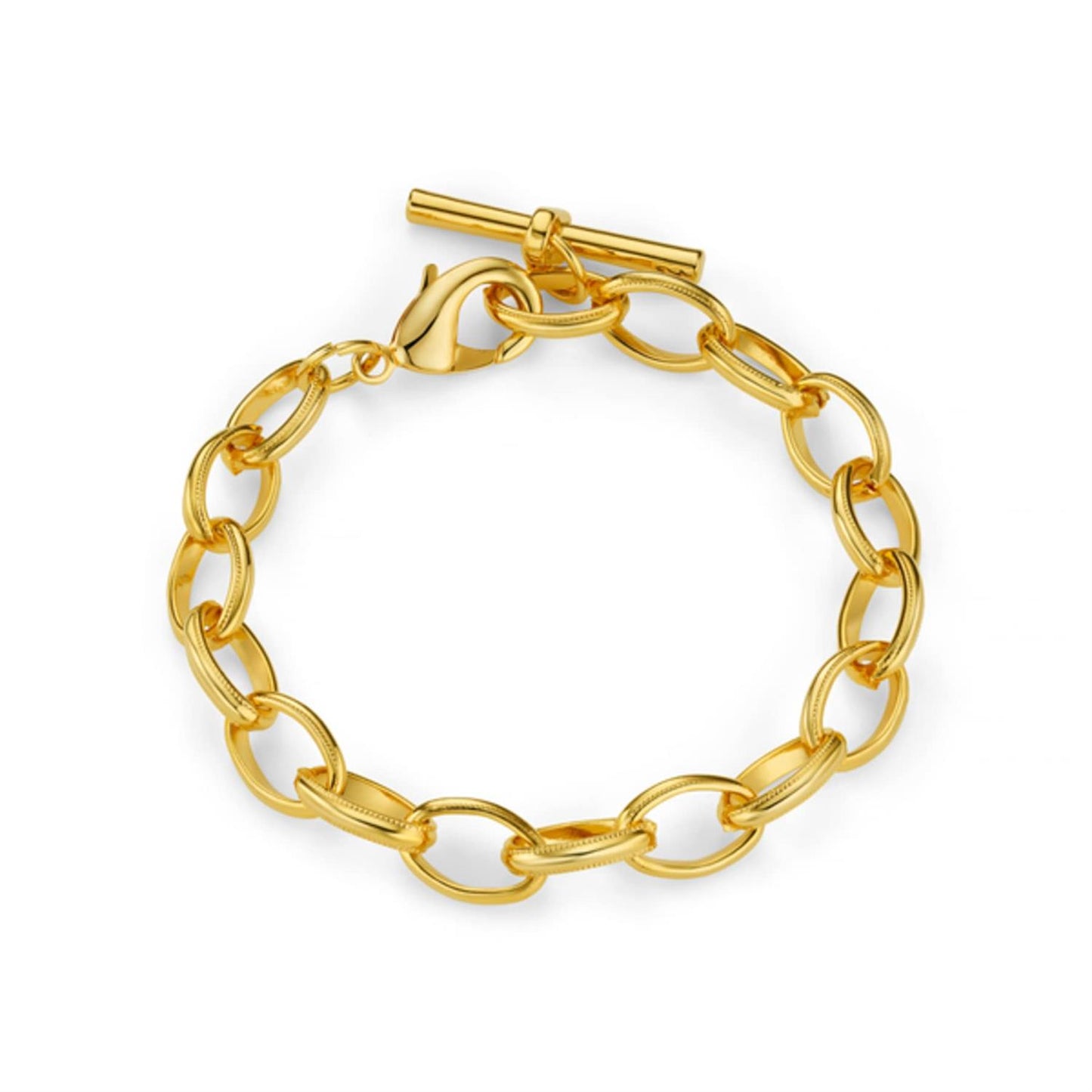 Oval Link T-Bar Drop Bracelet