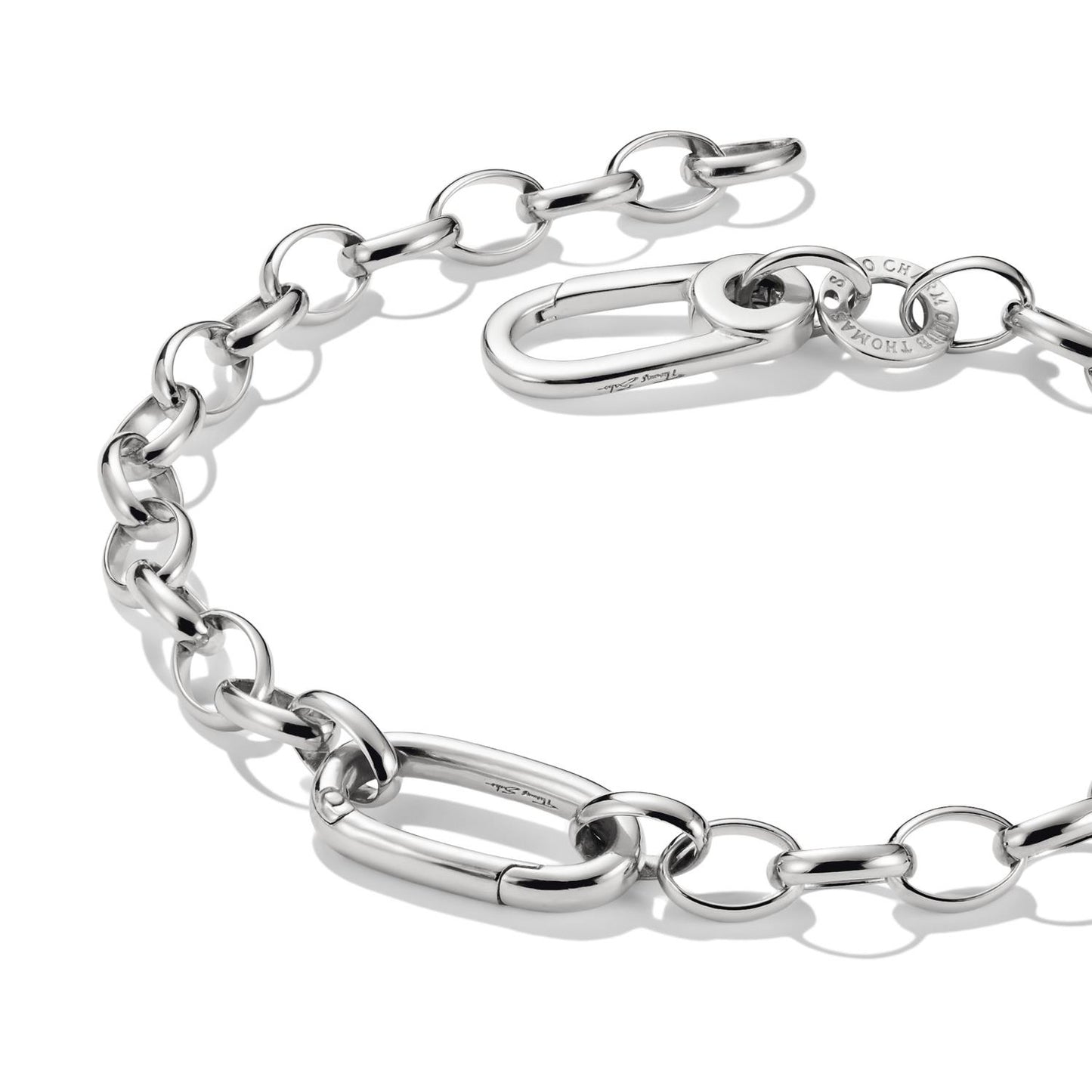 Charm Bracelet With Connect Link Silver