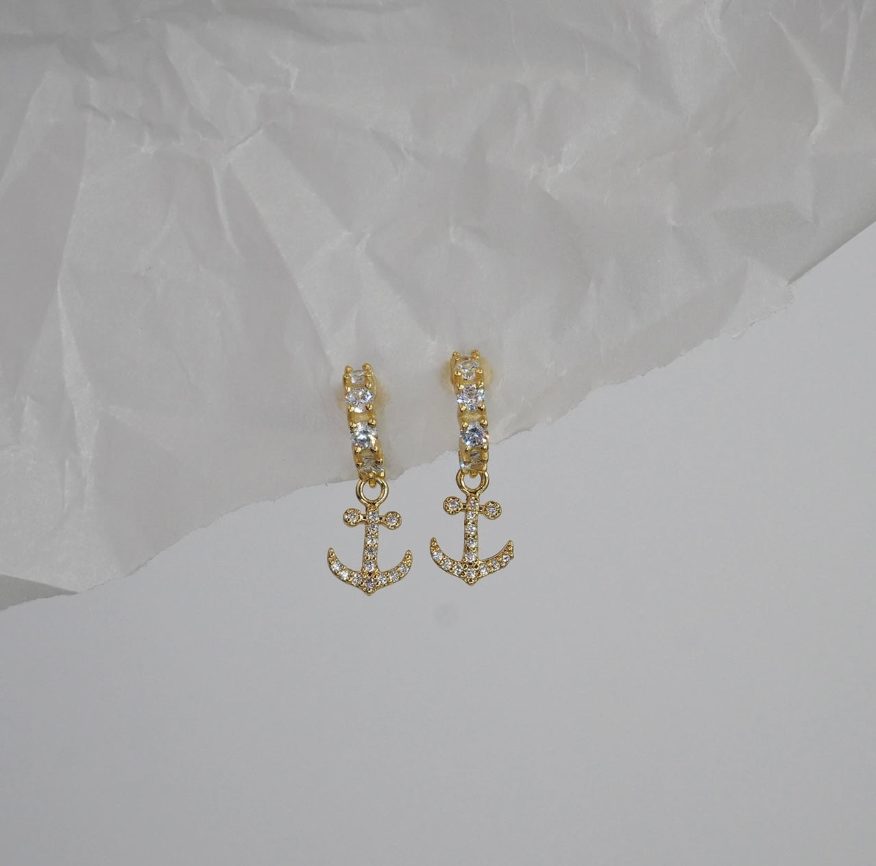 Crystal Anchor Hoops